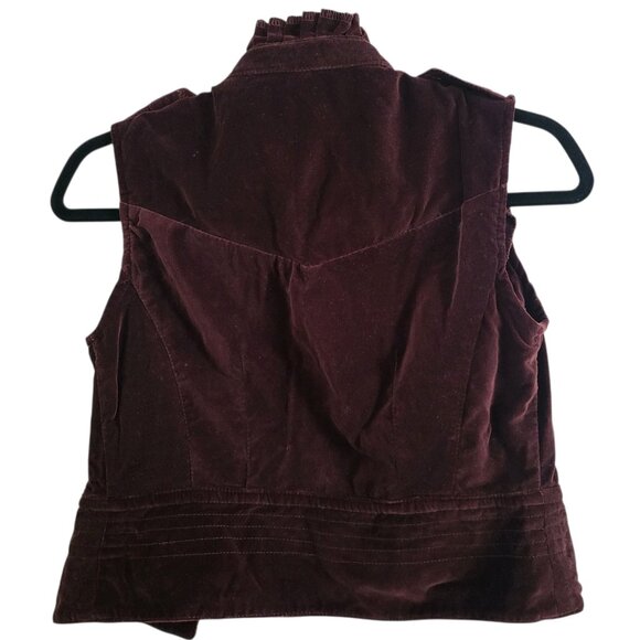 Chocolate Brown Hook & Eye 100% Cotton Crop Vest - Picture 5 of 7